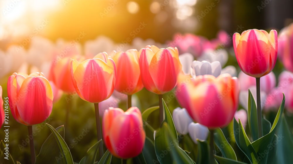 beautiful tulips garden at sunrise beautiful tulips garden at sunrise