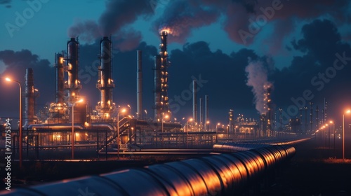 Oil Refinery And Pipeline
