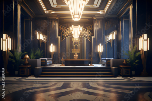 Corporate Lobby with Art Deco Elegance