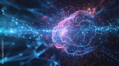 Artificial Intelligence illustration of Data Galaxy, background image, generative AI