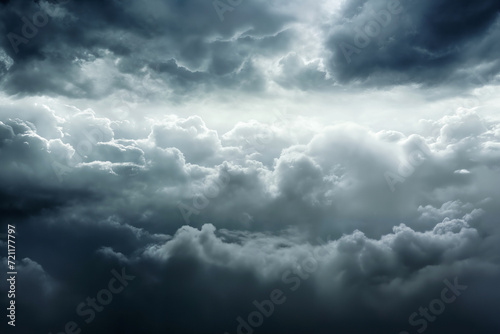 beautiful stormy sky with dark cumulus clouds aerial view for abstract background