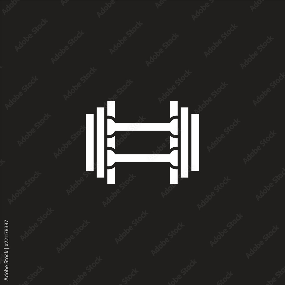 abstract dumbells stripes line logo vector abstract dumbells stripes line logo vector