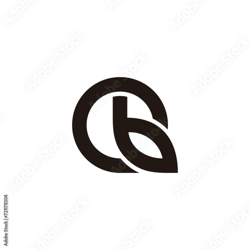 letter cb simple geometric line silhouette logo vector