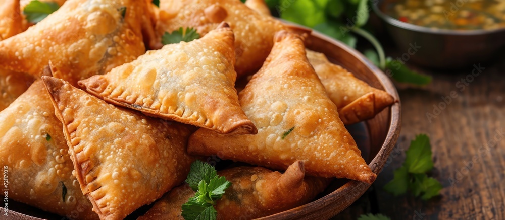 Indian fried snack - cocktail samosas