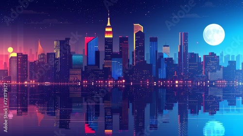 dynamic cityscape background that captures the essence of urban life under the stars