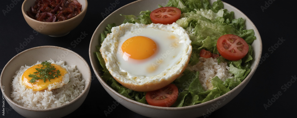 Egg and Vegetable Fried Rice in a Delicious Thai-Style Meal Bowl