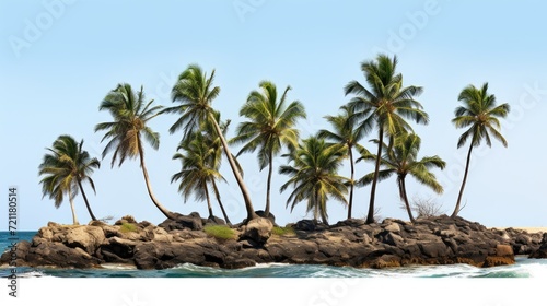 set of coconut and palm trees isolated on white  suitable for print and website use.