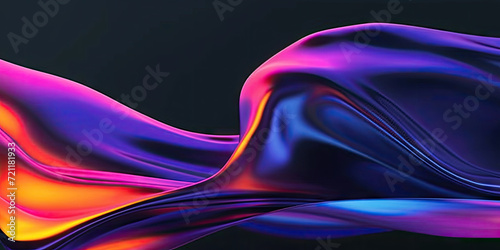 Abstract 3d modern  wave background, Abstract fluid 3d render holographic iridescent neon curved wave in motion background