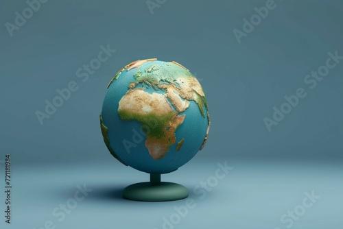 view Blue background 3D rendering captivating image of a globe