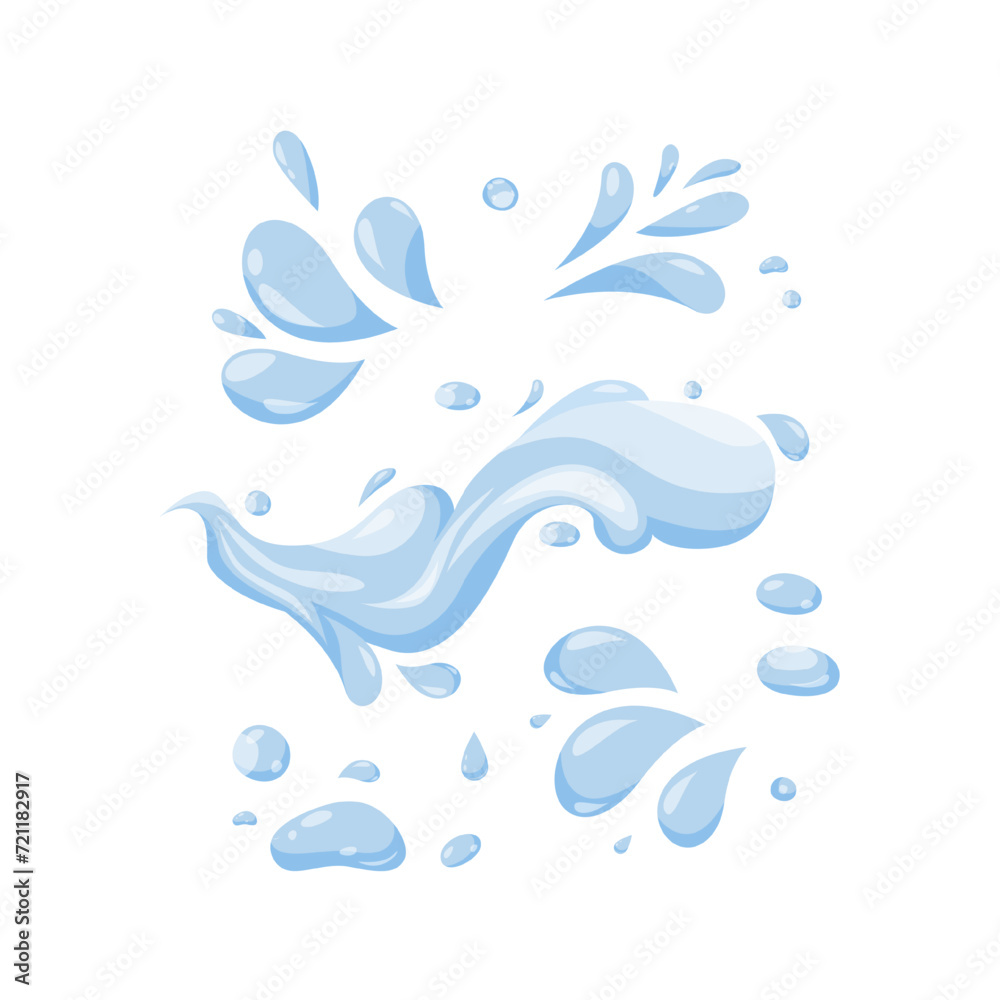 Blue water drop icon set. Vector collection of flat drops Blue water drop icon set. Vector collection of flat drops