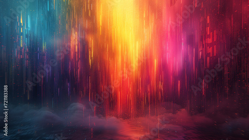 Vibrant Digital Rain Artwork: A Mesmerizing Fusion of Light and Color