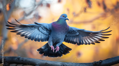 Pigeon flapping wings