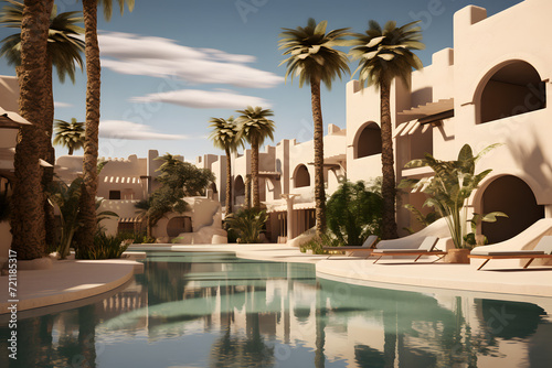 Oasis Condos with Courtyards and Palm Trees