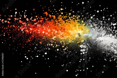 Colorful Confetti-Like Paint Explosion on Black
