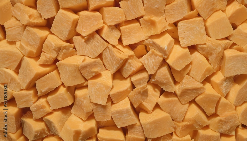 Stack of cheddar cheese cubes Stack of cheddar cheese cubes