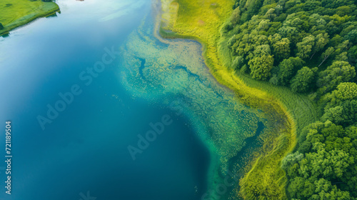 Aerial view of Gobenowsee lake in summer