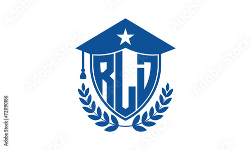 RLD three letter iconic academic logo design vector template. monogram, abstract, school, college, university, graduation cap symbol logo, shield, model, institute, educational, coaching canter, tech photo