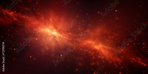 Galaxy made of flames nebula red fire space abstract background generative ai 