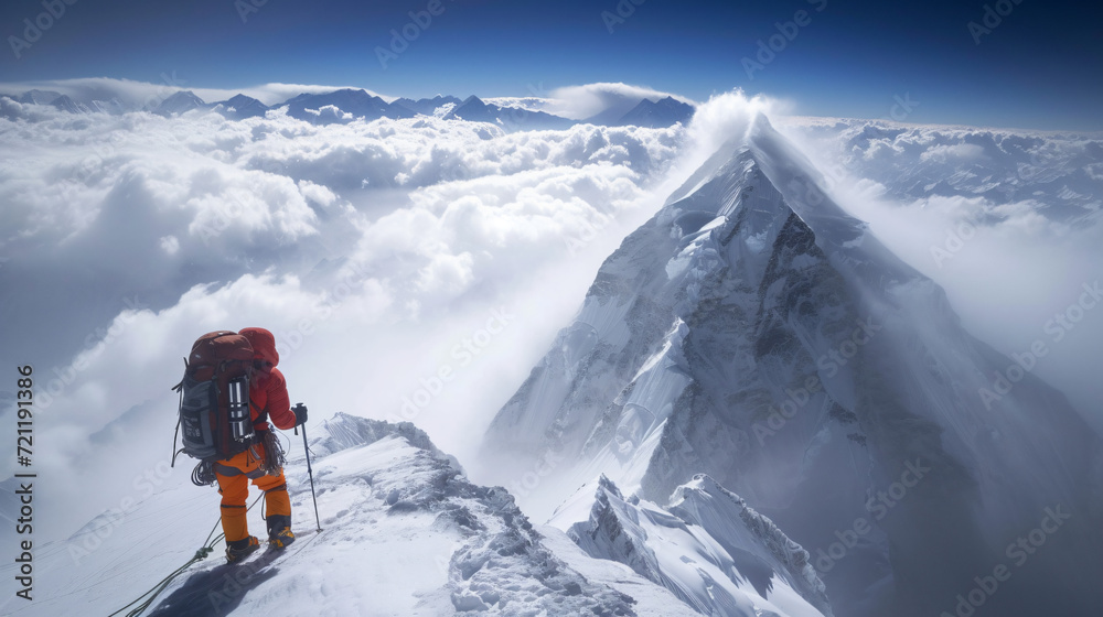 Amal Daball summit with high winds Everest region