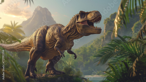 AI imagination of a Tyrannosaurus Rex dinosaur. AI generated. © MoiraM