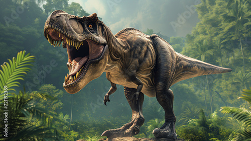 AI imagination of a Tyrannosaurus Rex dinosaur. AI generated. © MoiraM