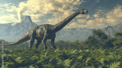 AI imagination of a Argentinosaurus dinosaur. AI generated © MoiraM