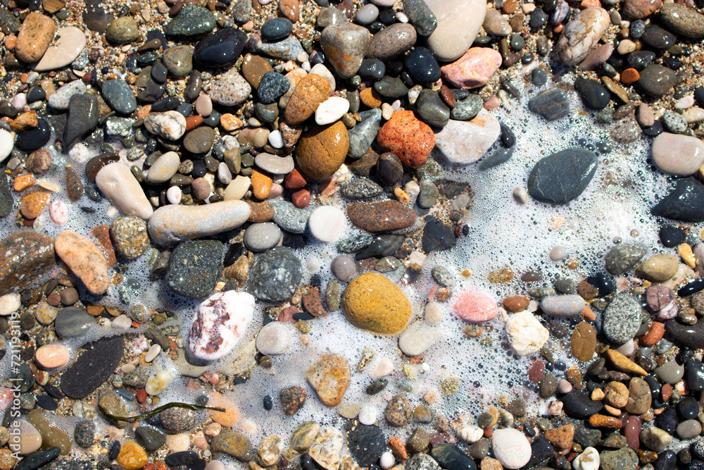 Arrangement of stones on the beach