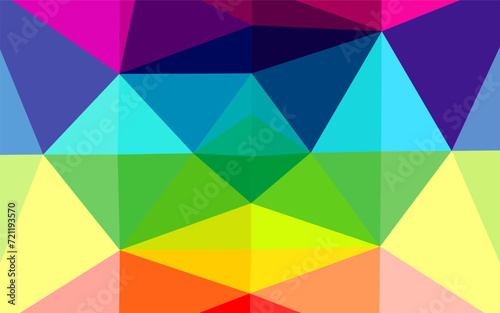 Light Multicolor  Rainbow vector shining triangular pattern. A sample with polygonal shapes. Brand new style for your business design.