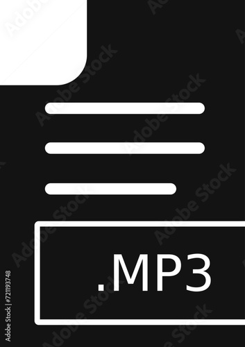 MP3 File format Icon Black fill