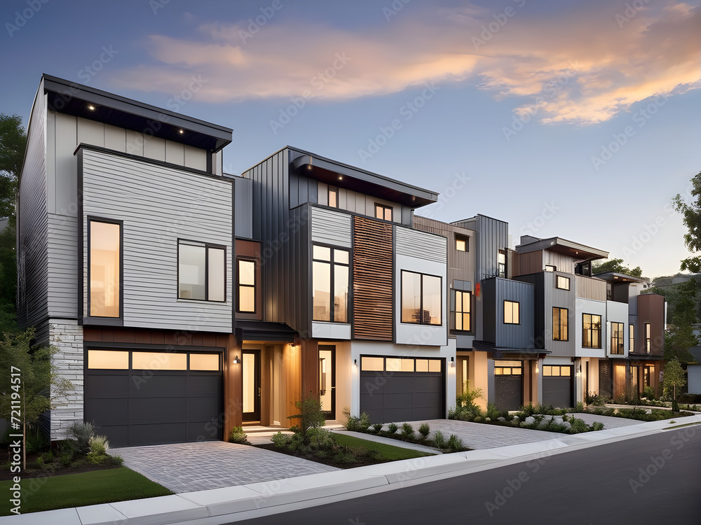 Tranquil Living: Thoughtfully Arranged Townhouses in Residential Setting Tranquil Living: Thoughtfully Arranged Townhouses in Residential Setting
