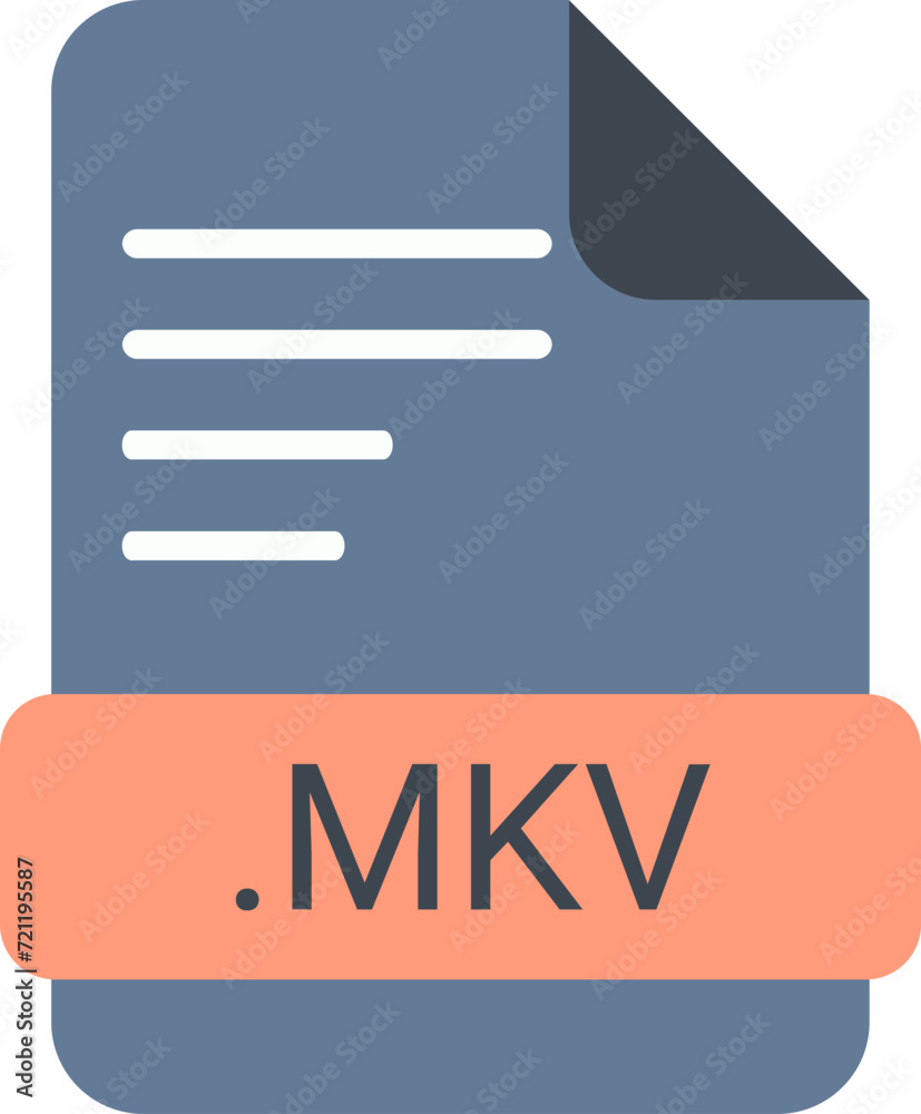 MKV File extension Icon with symbol MKV File extension Icon with symbol