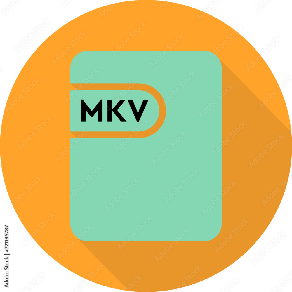 MKV File icon Vista Blue and Dandelion color in circular shape MKV File icon Vista Blue and Dandelion color in circular shape
