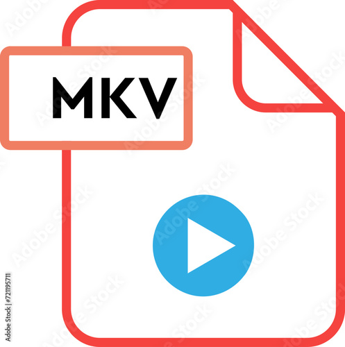 MKV File format icon rounded shapes outline photo