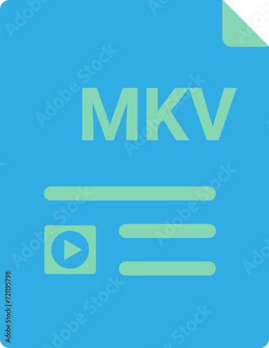 MKV file Icon with symbols