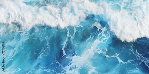 The energy of the ocean, the stormy waves of beautiful blue water gives strength