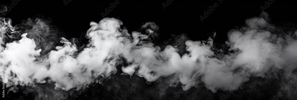 White Cloud Collection: Realistic Isolated Steam and Droplets on Black Background