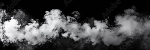 White Cloud Collection: Realistic Isolated Steam and Droplets on Black Background
