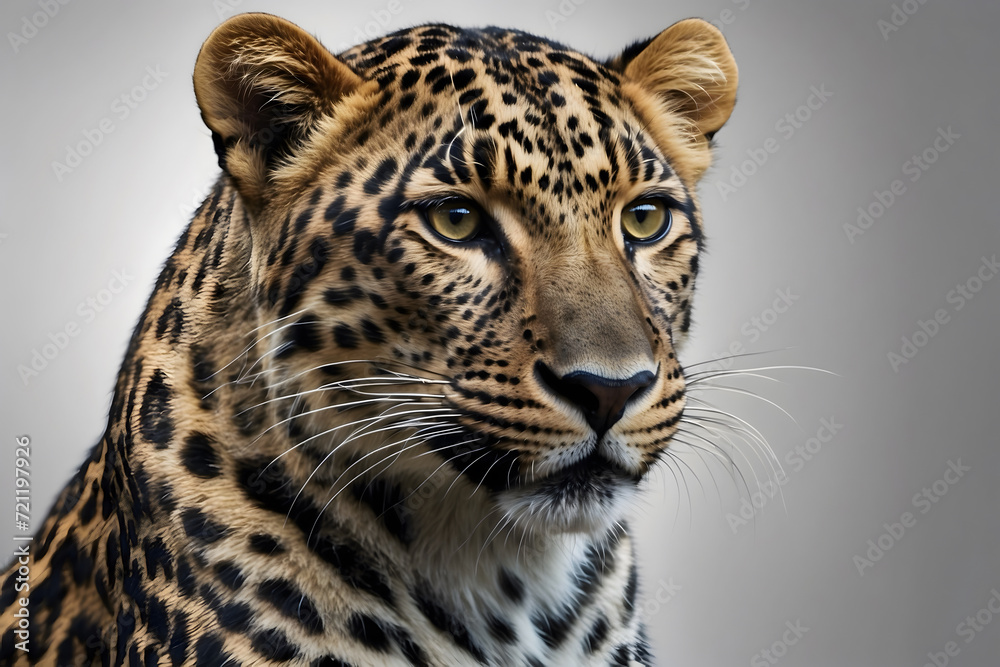 Fototapeta premium A watercolor clipart of a leopard with an amazing look