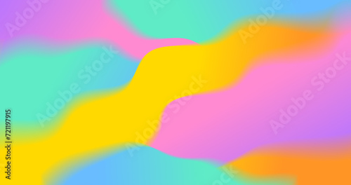 Wavy fluid abstract blurred background. Hot orange red yellow green blue palette. Trendy creative dynamic modern sale banner. Social media wallpaper. Amazing dynamic mountain colorful illustration © KoalaKidsUA