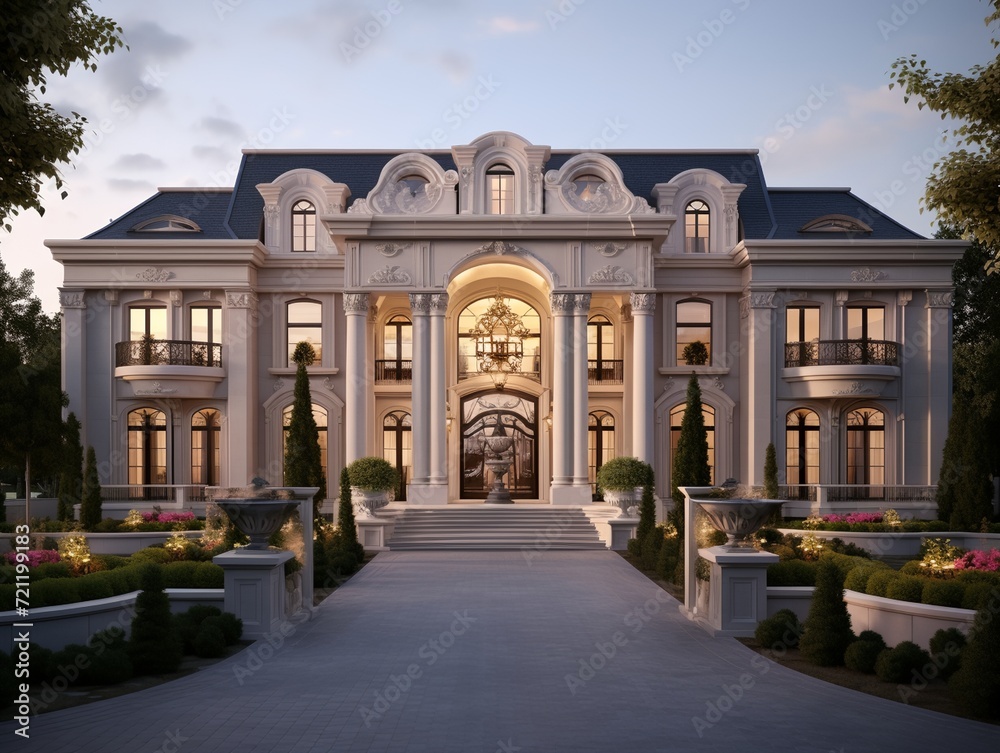Luxury home exterior, upper class real estate