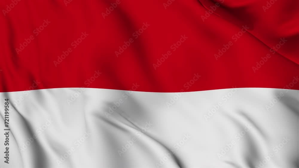 A beautiful view of the Indonesia flag video. 3d flag-waving video. Indonesia flag 4K resolution. A beautiful view of the Indonesia flag video. 3d flag-waving video. Indonesia flag 4K resolution.