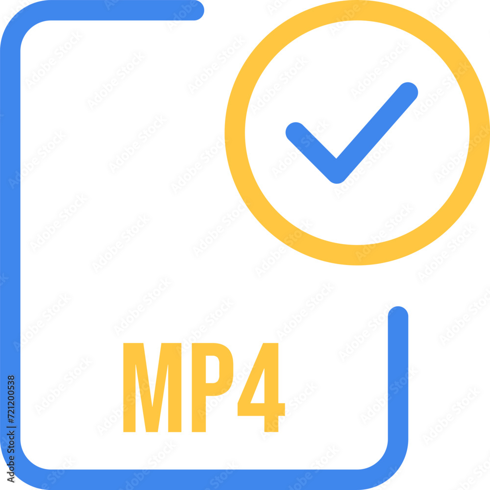 MP4 File icon with checked mark MP4 File icon with checked mark
