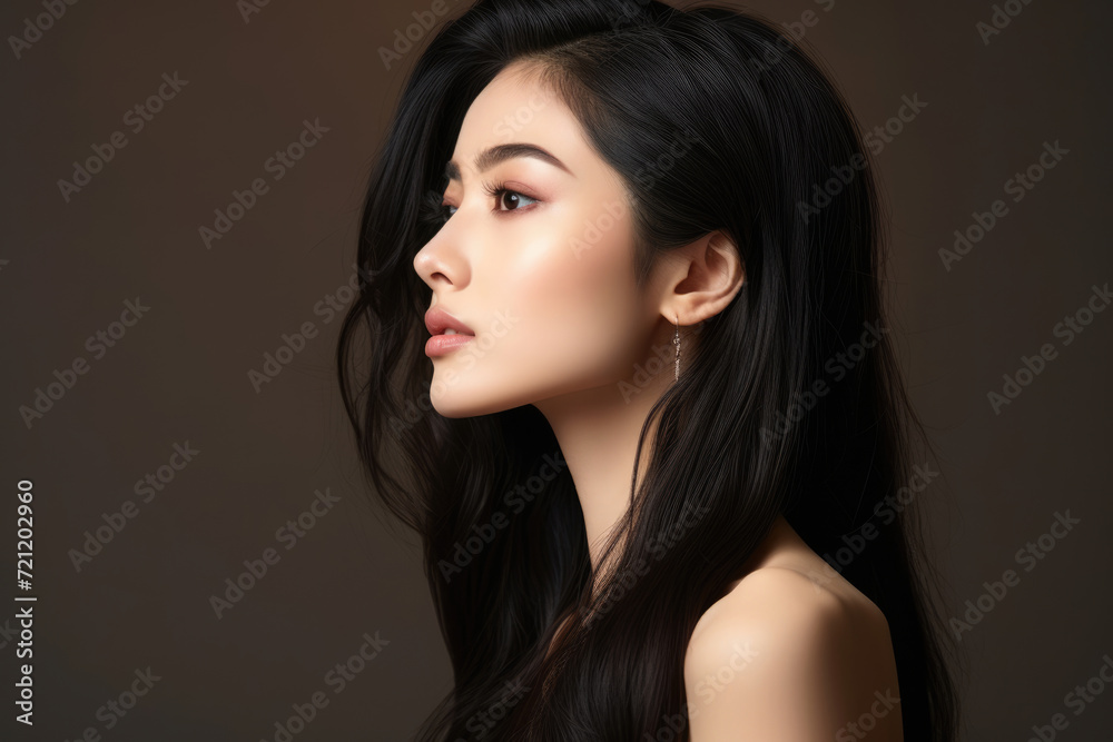 Beauty portrait of a beautiful Asian young woman with ugly beautiful skin Beauty portrait of a beautiful Asian young woman with ugly beautiful skin