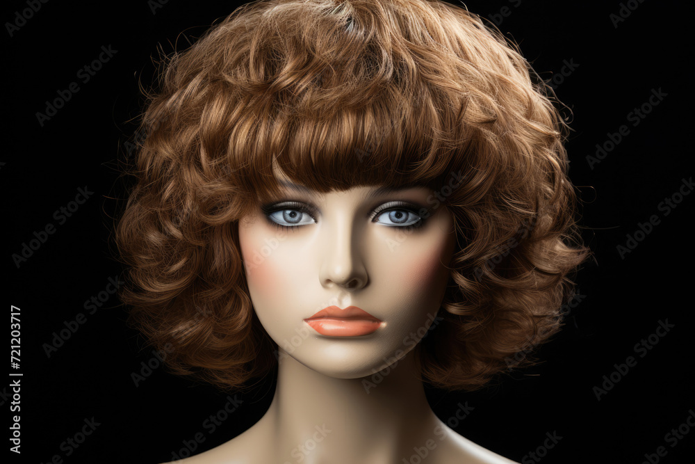 Fototapeta premium Mannequin head wearing a wig