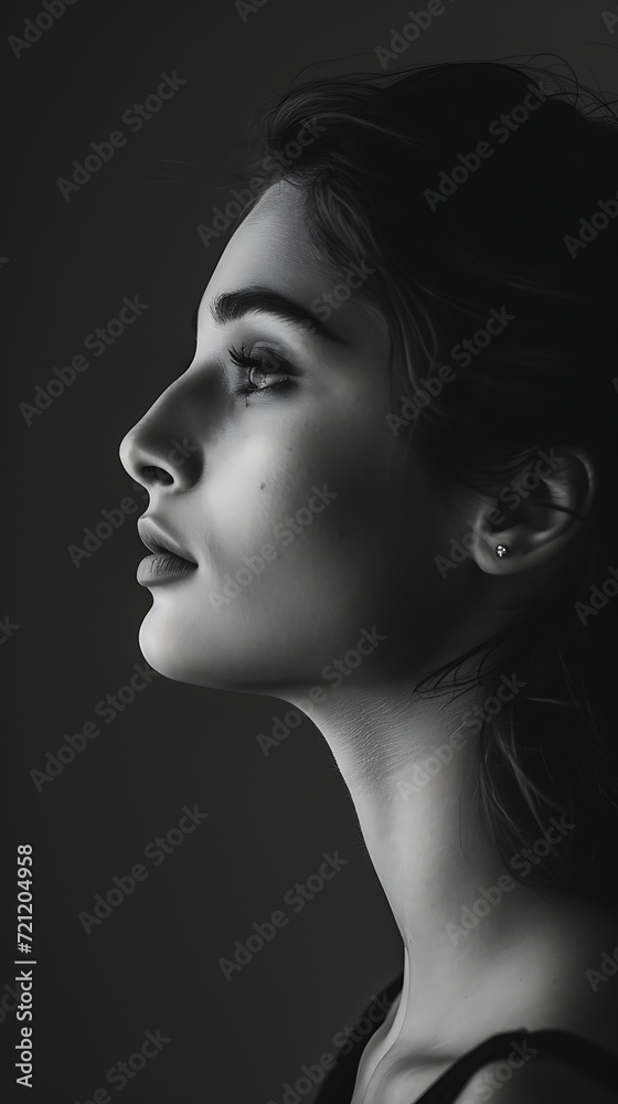Professional black and white portrait of a beautiful woman Professional black and white portrait of a beautiful woman