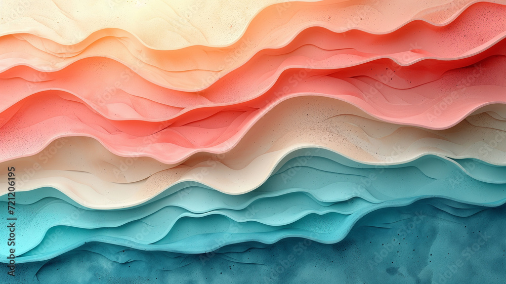 Abstract Art of Layered Waves in Gradient Hues of Orange to Blue, Perfect for Wall Decor and Aesthetic Backgrounds Abstract Art of Layered Waves in Gradient Hues of Orange to Blue, Perfect for Wall Decor and Aesthetic Backgrounds