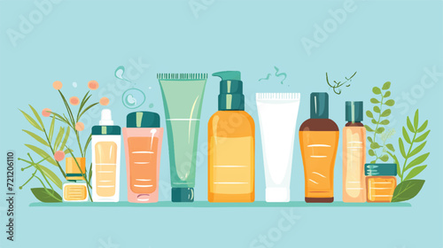 Facial skin care products concept vector illustration