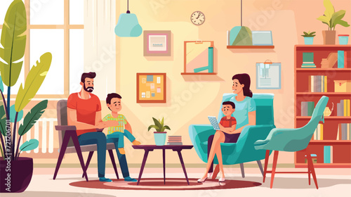 Family Health and Psychological Support Centre vector illustration © Vector