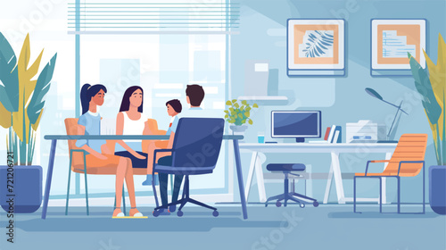 Family Health and Psychological Support Centre vector illustration