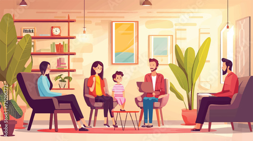Family Health and Psychological Support Centre vector illustration